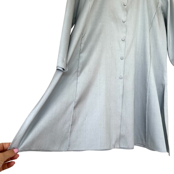 Eileen Fisher tunic top with crew neckline and 3/4 length sleeves,  in 💯 silk - Picture 8 of 16
